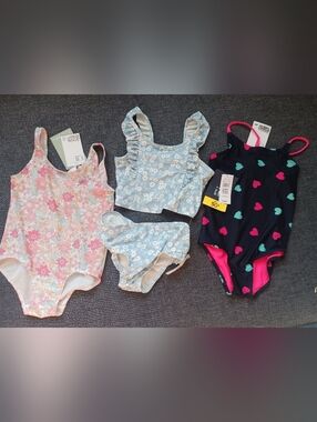 NWT H&M Girls One-Piece Swimsuits and Gap Bikini Set - Bundle Of 3